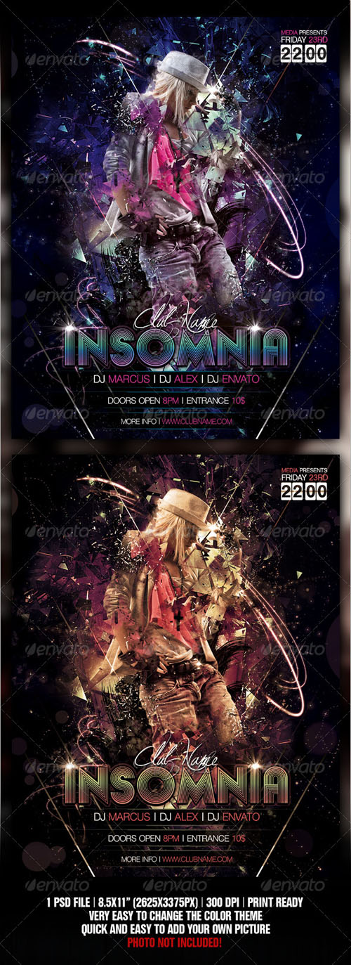 GraphicRiver Insomnia Night Club Party / Concert Flyer / Poster