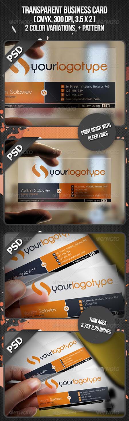 GraphicRiver Transparent Business Card Template