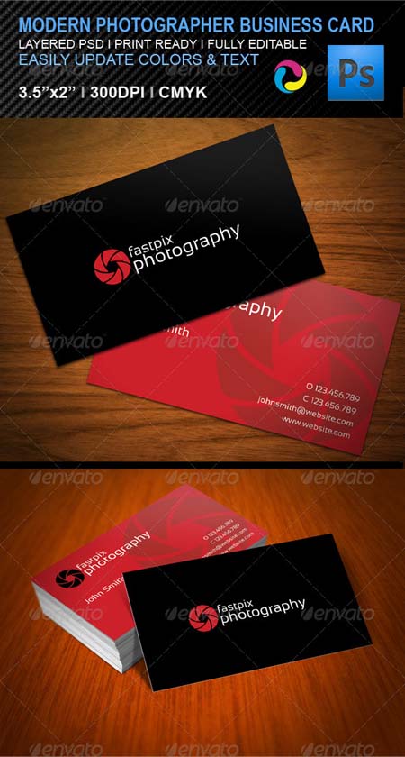 GraphicRiver Modern Photography Business Card Template