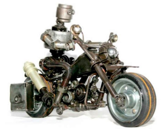 Марио Маллари - скульптуры мотоциклов из металлолома
