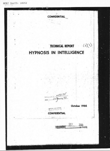 HYPNOSIS IN INTELLIGENCE