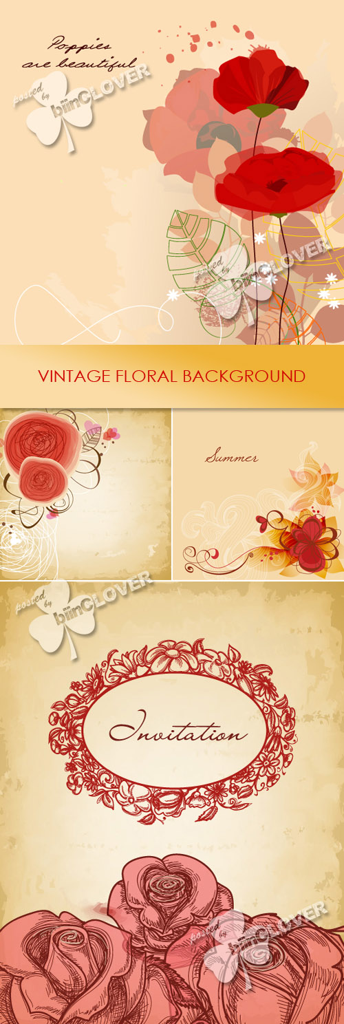 Vintage floral background 0216