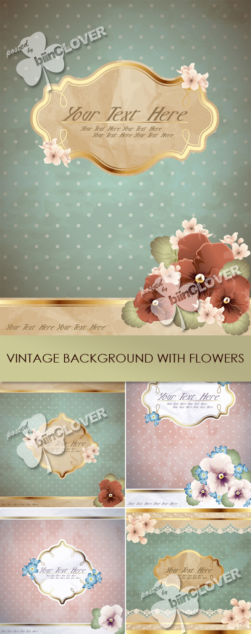 Vintage background with flowers 0218