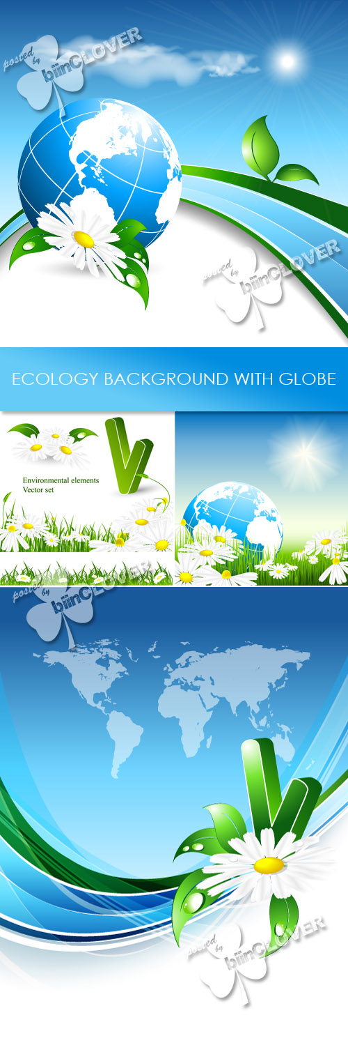Ecology background with globe 0223