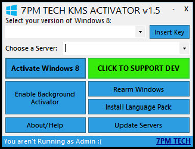 Patch Windows 8 KMS Activator v1.5.1 - Phần mềm  bẻ khóa Windows 8