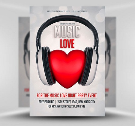 PSD Template - Music Love Flyer/Poster