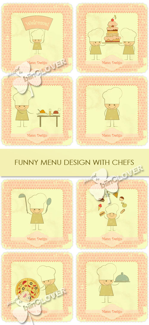 Funny menu designs with chefs 0247
