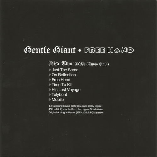 Gentle Giant - Free Hand 1975(2012) DVD-A