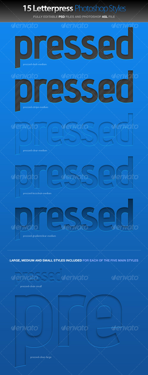 Graphicriver Pressed Letterpress Photoshop Styles 