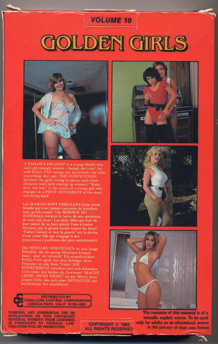 Golden Girls 10 /   10 (Caballero Home Video)[1983 ., Classic, VHSRip]Debi Diamond,Gina Martell,Linda Shaw,Shantell Day,Ray Wells,Ron Jeremy