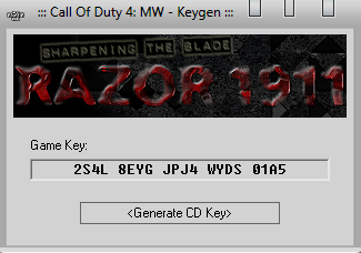 Скачайте генератор ключей для call of duty 4 и играйте дальше keygen